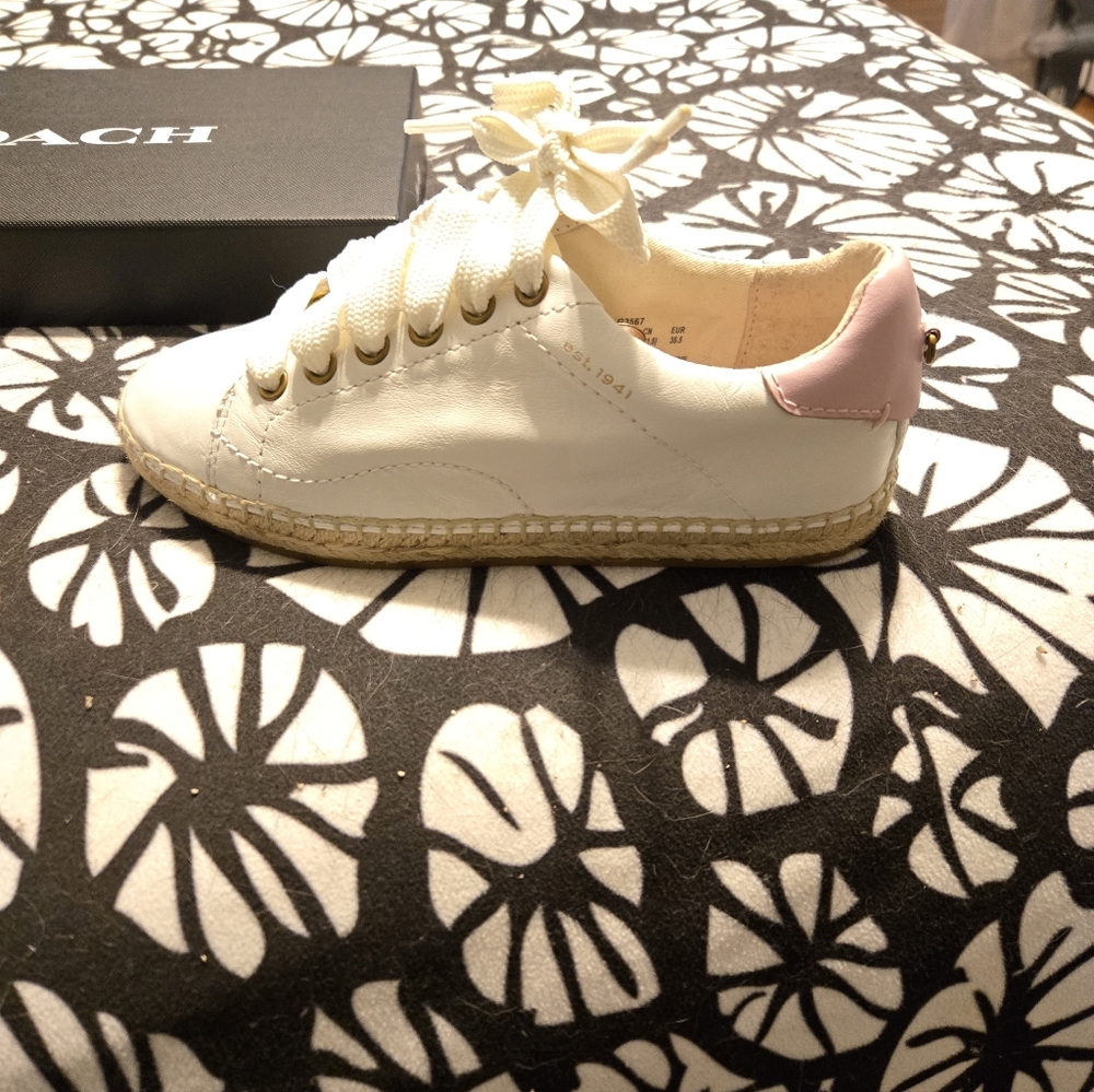 Coach White and Pink Flats